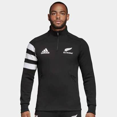 adidas Nlle Zélande All Blacks 2018/19 - Polaire de Rugby Zippée