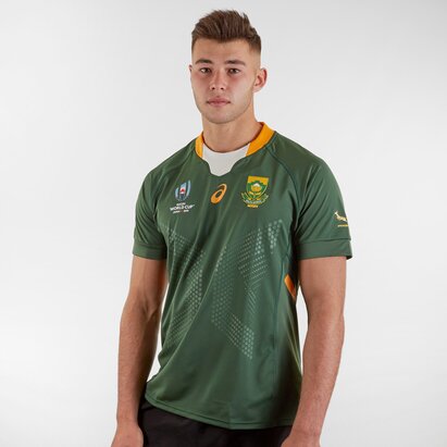 Asics Maillot de Rugby Test, Springboks d'Afrique du Sud domicile, Coupe du monde 2019