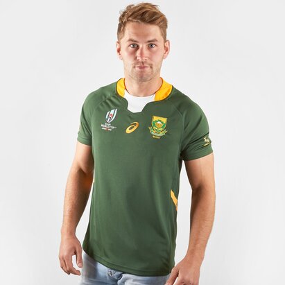 Asics Maillot de Rugby Répliquet, Springboks d'Afrique du Sud domicile, Coupe du monde 2019